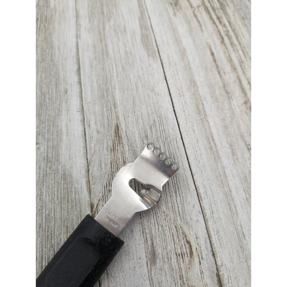Stainless Steel Citrus Zester With Black Non-Slip Handle 6" - Picture 2 of 8